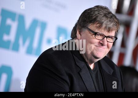 'Michael Moore attends the premiere of New Line's ''Semi-Pro'' at the Mann Village Theater in Westwood. Los Angeles, CA, USA, on February 19, 2008. Photo by Lionel Hahn/ABACAPRESS.COM' Stock Photo
