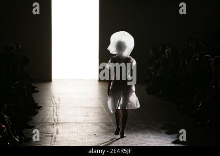 A model displays a creation by Japanese designer Dai Fujiwara for Issey Miyake during the Fall-Winter 2008-2009 Ready-to-Wear collection show in Paris, France on February 28, 2008. Photo by Java/ABACAPRESS.COM Stock Photo