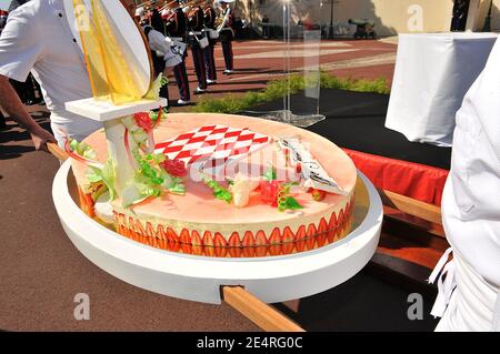 A Giant Birthday Cake Is Carried In Front Of Prince Albert Ii Of Monaco For His 50th Birthday Celebration In Monte Carlo Monaco On March 14 08 Photo By Nebinger Piovanotto Abacapress Com Stock Photo