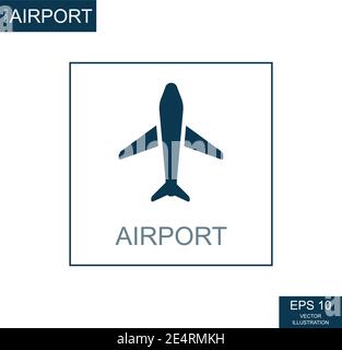 Abstract icon on the theme of airport - Vector illustration Stock Vector