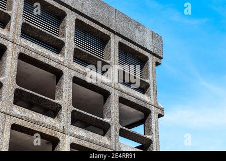 Brutalist style architecture, Minories Car Park in London, UK Stock Photo