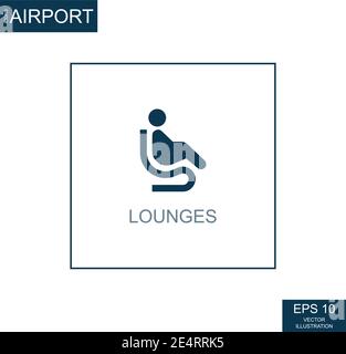 Abstract icon rest relax before departure related to airport theme - Vector illustration Stock Vector