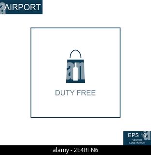 Duty free zone abstract icon on airport theme - Vector illustration Stock Vector