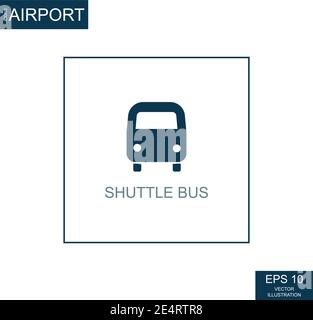 Abstract icon bus stop on airport theme - Vector illustration Stock Vector
