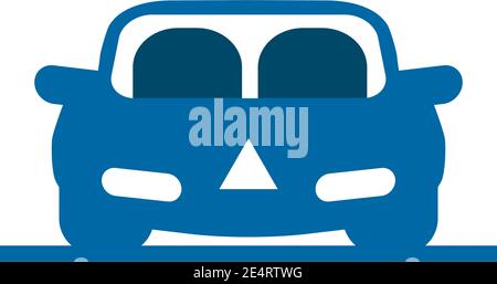 Automotive logo design with using car icon frontview vector illustration template Stock Vector