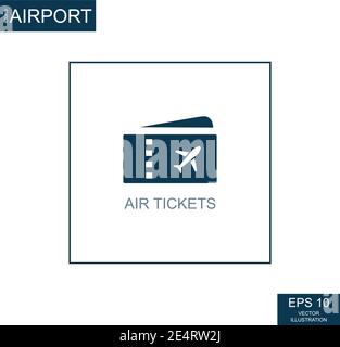 Abstract icon flight tickets on airport theme - Vector illustration Stock Vector