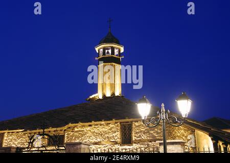 night view of St. Archangel Michael Church in Tryavna, Bulgaria Stock Photo