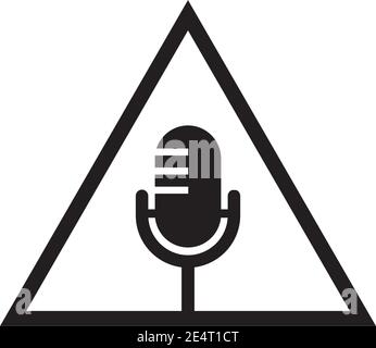 Mic icon logo design vector illustration template Stock Vector
