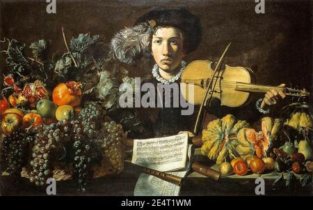 Master Of The Acquavella Still-Life - Still-Life with a Violinist Stock Photo