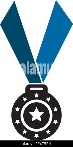 Medal icon logo design vector illustration template Stock Vector