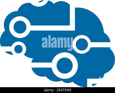 Brain illustration logo design vector template Stock Vector