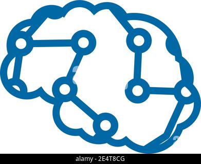 Brain illustration logo design vector template Stock Vector