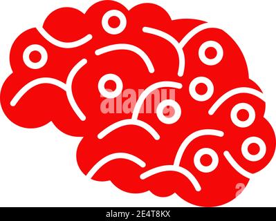 Brain illustration logo design vector template Stock Vector