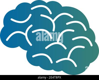 Brain illustration logo design vector template Stock Vector