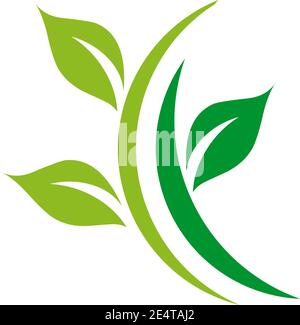Leaf icon logo design vector illustration template Stock Vector