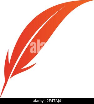 Feather pen icon logo design inspiration vector template Stock Vector