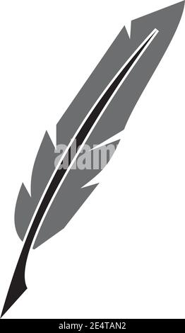 Feather pen icon logo design inspiration vector template Stock Vector