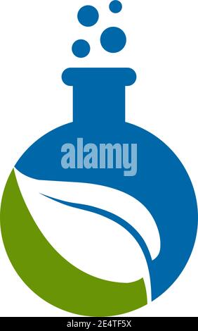 Lab logo design with using chemical bottle icon logo design vector template Stock Vector