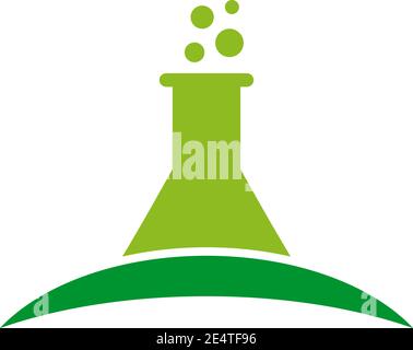 Lab logo design with using chemical bottle icon logo design vector template Stock Vector
