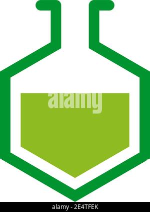 Lab logo design with using chemical bottle icon logo design vector template Stock Vector