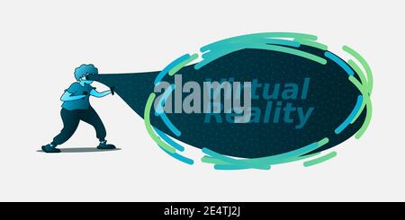 Virtual reality vectorial illustration. Elements fully editable. Stock Vector