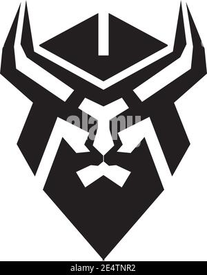 Viking helmet icon logo design inspiration vector template Stock Vector