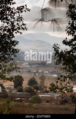 Village scenery with mountains in Cantel, Guatemala, Central America.