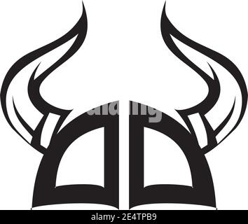 Viking helmet icon logo design inspiration vector template Stock Vector