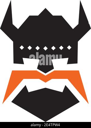 Viking helmet icon logo design inspiration vector template Stock Vector