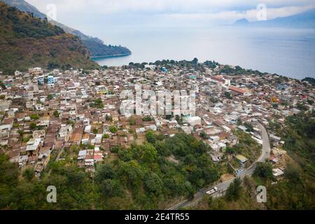 Beautiful scenery on Lake Atitlán, Guatemala, Central America. Stock Photo