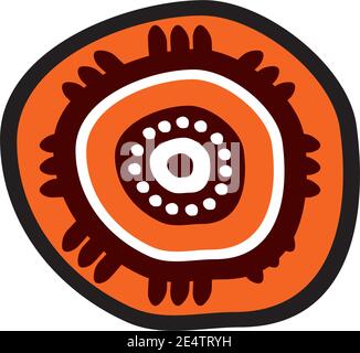 Aboriginal art dots painting icon logo design vector template Stock Vector