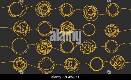 Untangling Background Background with tangled and unraveled doodle hand drawn tangles Stock ...