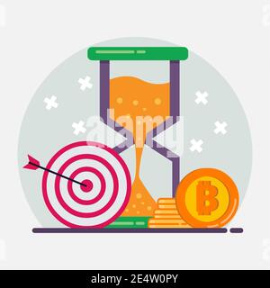 cryptocurrency investment concept symbol vector illustration in flat style Stock Vector
