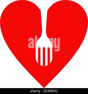 Food logo design inspiration incorporated with spoon and fork icon template Stock Vector