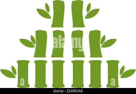 Bamboo tree icon logo design inspiration vector template Stock Vector