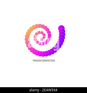 Spiral transformation, square changing into circle Stock Vector
