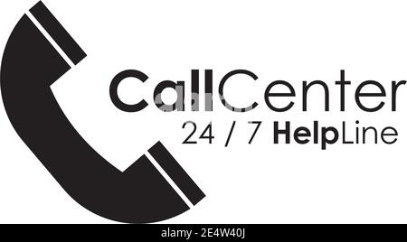 Call center customer care line icon logo design vector template Stock Vector