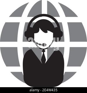 Call center customer care line icon logo design vector template Stock Vector