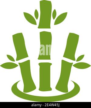 Bamboo tree icon logo design inspiration vector template Stock Vector