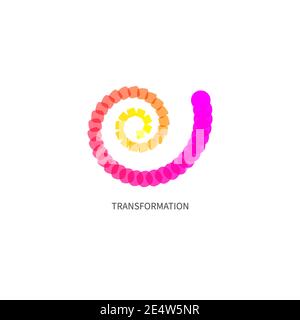 Spiral transformation, square changing into circle Stock Vector