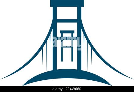 Bridge icon logo design inspiration vector illustration template Stock Vector