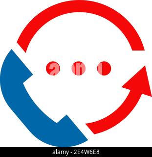Call center customer care line icon logo design vector template Stock Vector