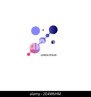 Scientific digital logo with connecting shapes Stock Vector
