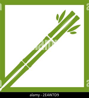 Bamboo tree icon logo design inspiration vector template Stock Vector