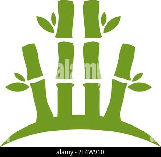 Bamboo tree icon logo design inspiration vector template Stock Vector