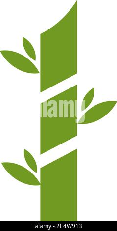 Bamboo tree icon logo design inspiration vector template Stock Vector