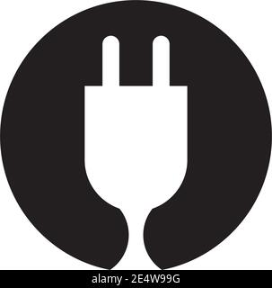 Electric cable plug in logo design inspiration vector template Stock Vector