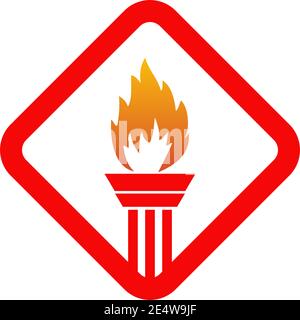 Torch icon logo design inspiration vector illustration template Stock Vector