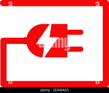 Electric cable plug in logo design inspiration vector template Stock Vector