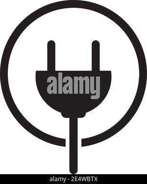 Electric cable plug in logo design inspiration vector template Stock Vector